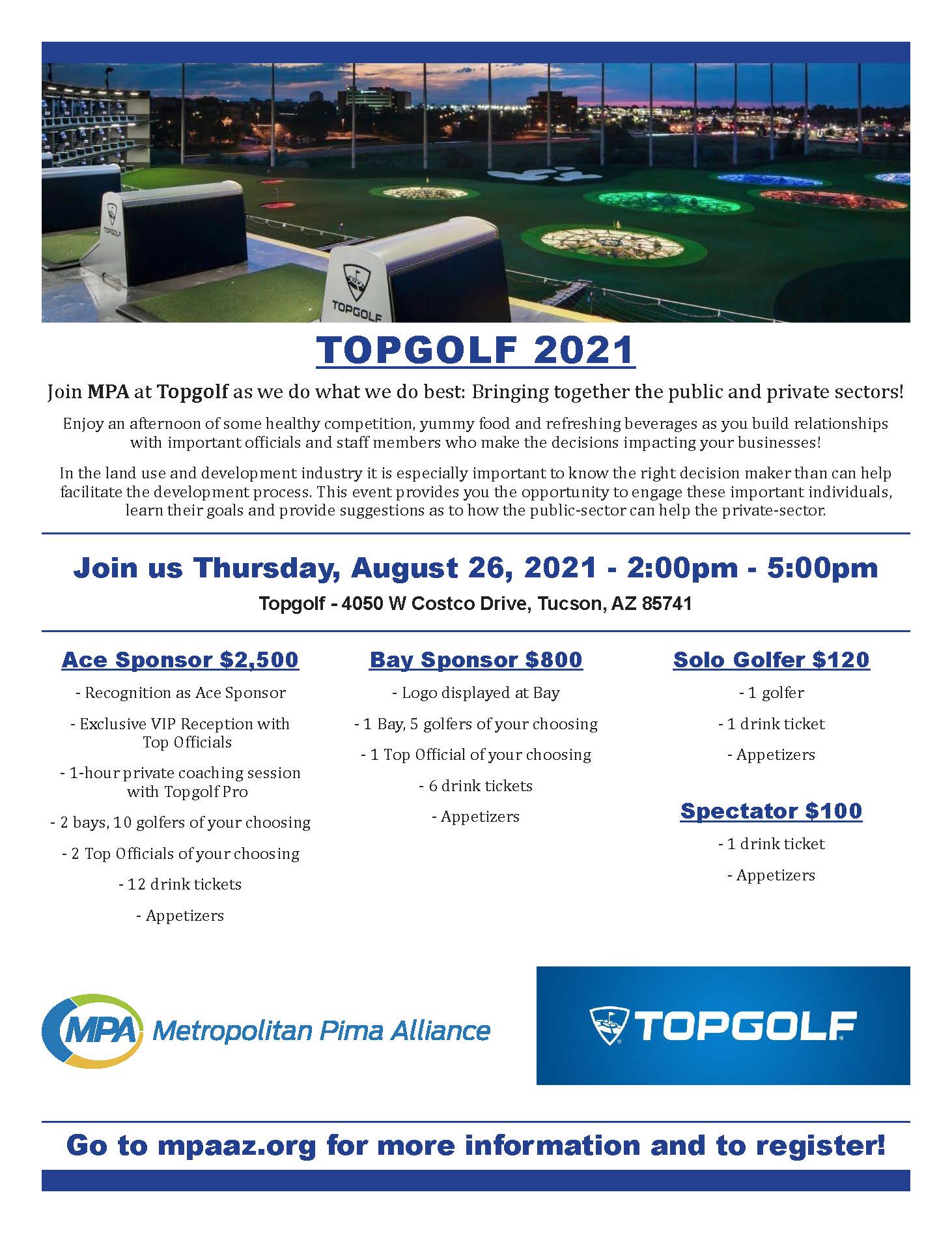 TopGolf Sponsorship and event tickets